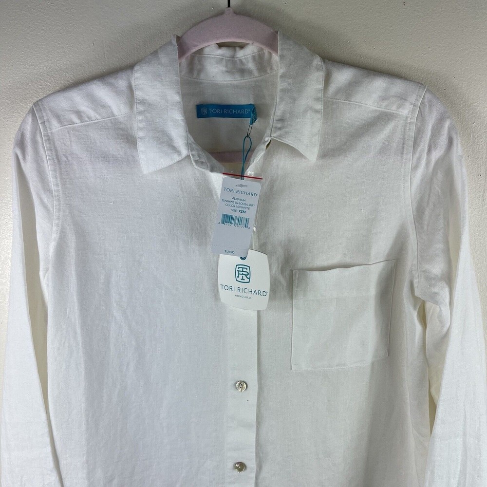 Tori Richard Honolulu White‎ Linen Shirt - Picture 3 of 13